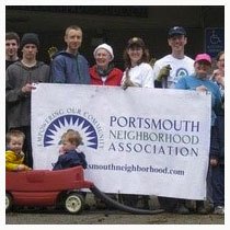 Portsmouth neighborhood association with banner